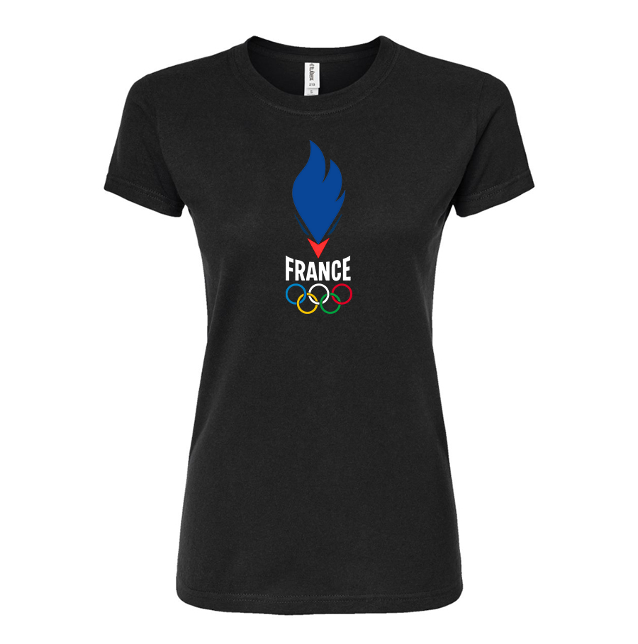 Women's France Olympia 2024 Round Neck T-Shirt