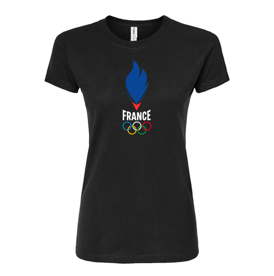 Women's France Olympia 2024 Round Neck T-Shirt