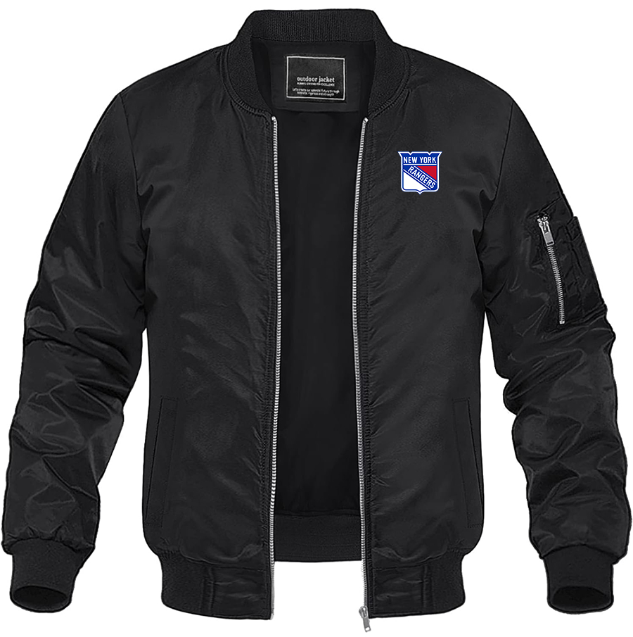 Men's NHL - New York Rangers Lightweight Bomber Jacket Windbreaker Softshell Varsity Jacket