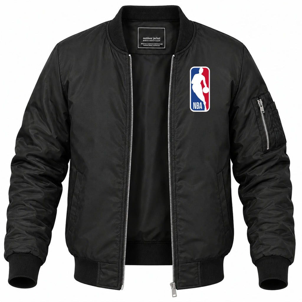 Men's NBA Lightweight Bomber Jacket Windbreaker Softshell Varsity Jacket Coat