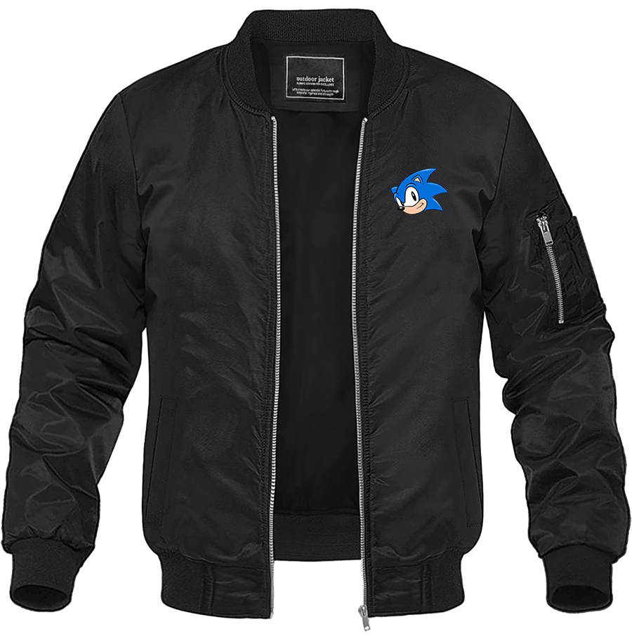 Men's Sonic the Hedgehog Lightweight Bomber Jacket Windbreaker Softshell Varsity Jacket
