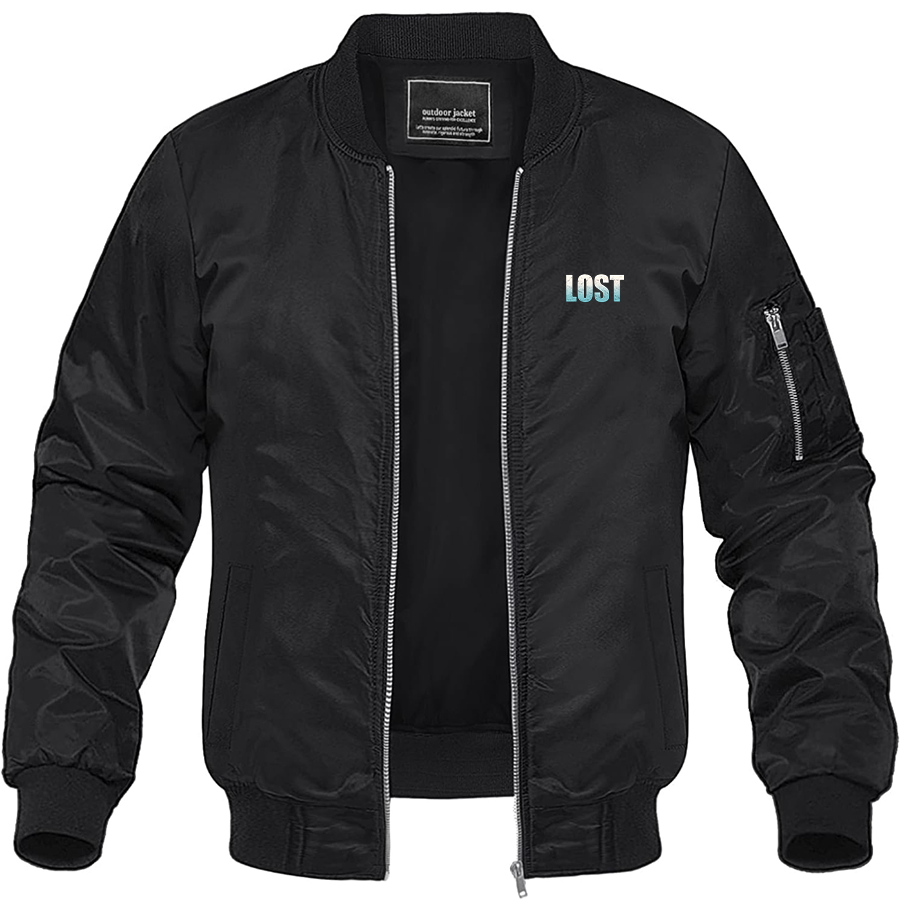 Men's Lost Lightweight Bomber Jacket Windbreaker Softshell Varsity Jacket