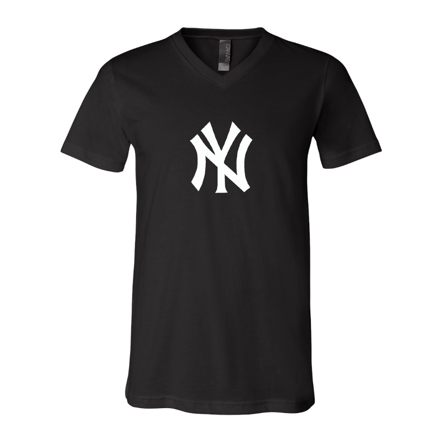 New York NY Yankees BELLA  CANVAS  Jersey V-Neck Tee