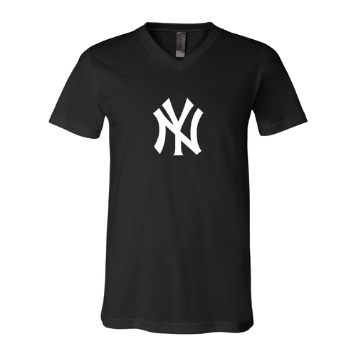 New York NY Yankees BELLA  CANVAS  Jersey V-Neck Tee