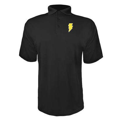 Men's Black Adam Polyester Polos