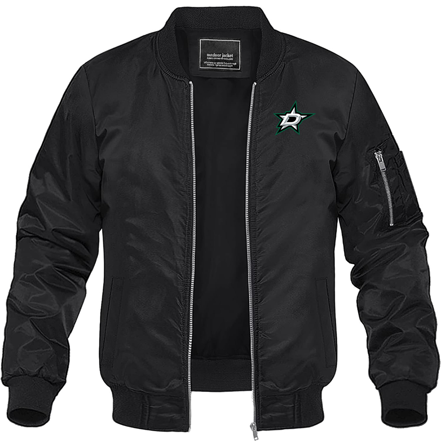 Men's NHL Dallas Stars Lightweight Bomber Jacket Windbreaker Softshell Varsity Jacket
