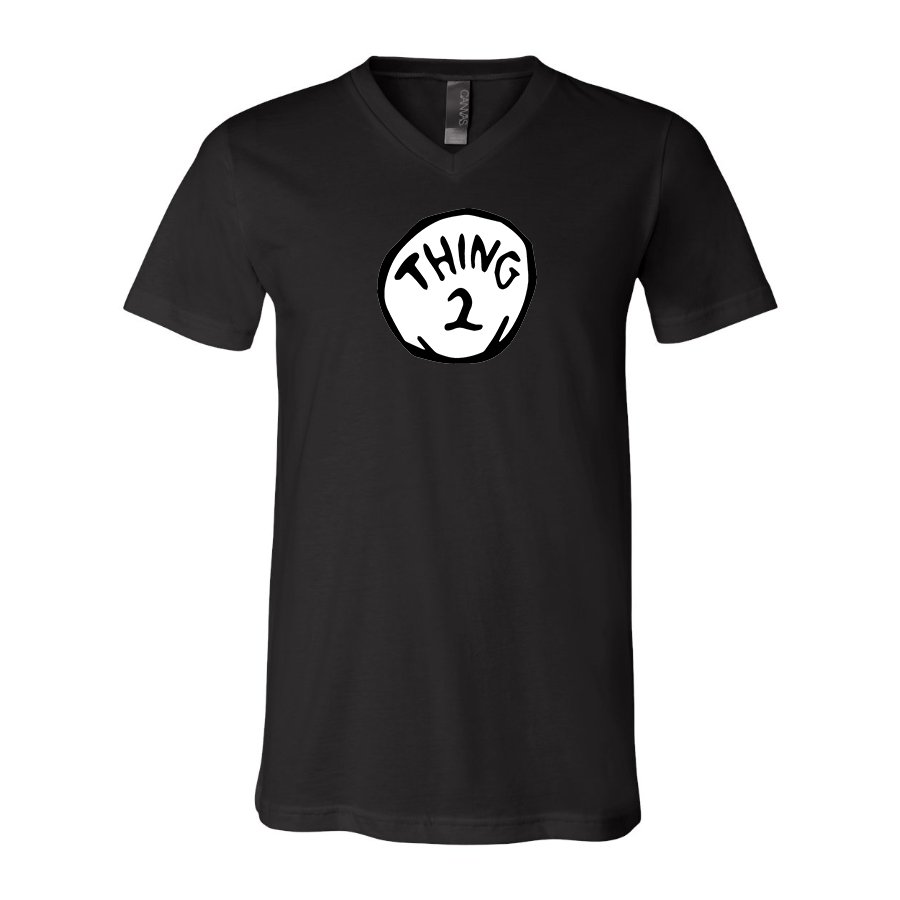 Men's Dr. Suess Thing 2 BELLA  CANVAS  Jersey V-Neck Tee