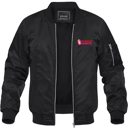 Men's Dunkin Donuts Lightweight Bomber Jacket Windbreaker Softshell Varsity Jacket