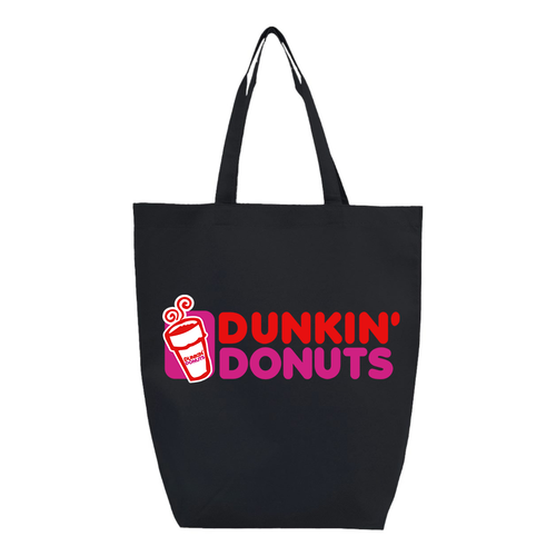 Dunkin Donuts Q Tees Non Woven Gusset Bottom Tote T-Shirt