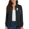 Women's BTS Premium Bomber Jacket with Polished Detailing and Functional Sleeve Pocket Modern Luxury Outerwear