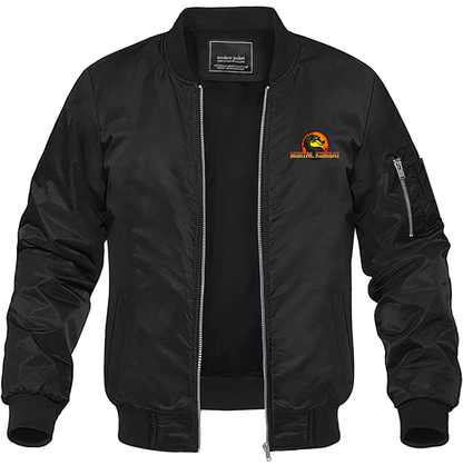 Men's Mortal Kombat Lightweight Bomber Jacket Windbreaker Softshell Varsity Jacket