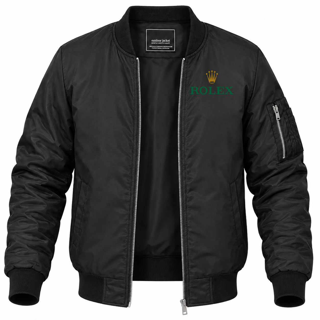 Men's Rolex Lightweight Bomber Jacket Windbreaker Softshell Varsity Jacket Coat