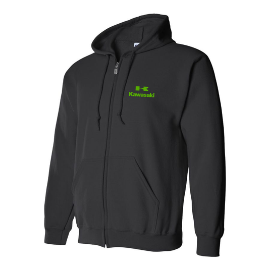 Men's Kawasaki Bike Motorcycle Zipper Hoodie