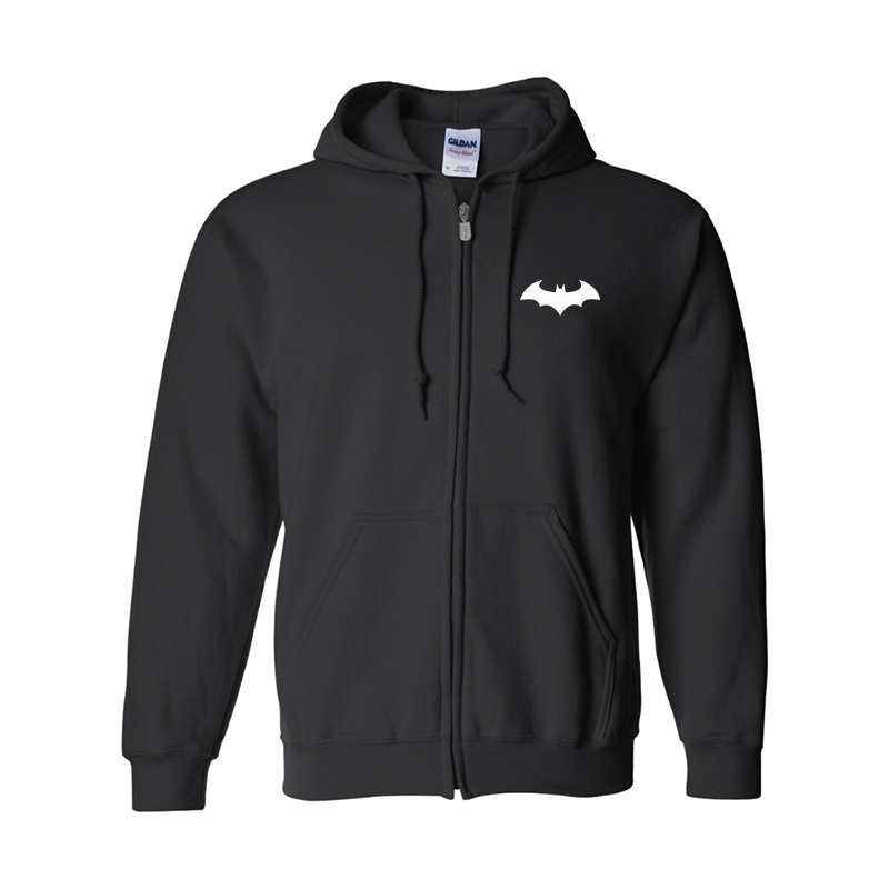 Men's Batman Gildan Heavy Blend Full-Zip Hooded Sweatshirt