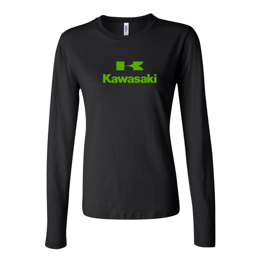 Women's Kawasaki Bike Motorcycle Long Sleeve T-Shirt