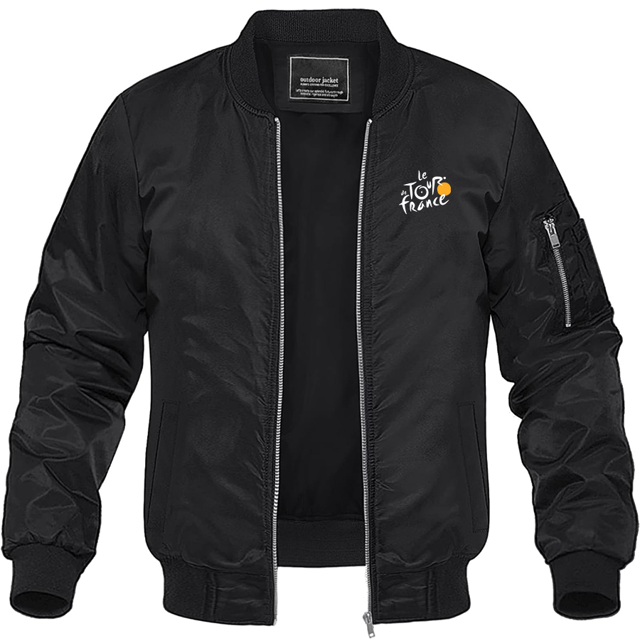 Men's Le Tour De France Lightweight Bomber Jacket Windbreaker Softshell Varsity Jacket