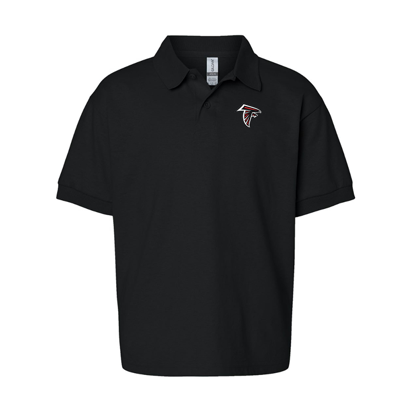 Youth's Atlanta Falcons Embroidered Gildan Dry Blend Jersey Polo