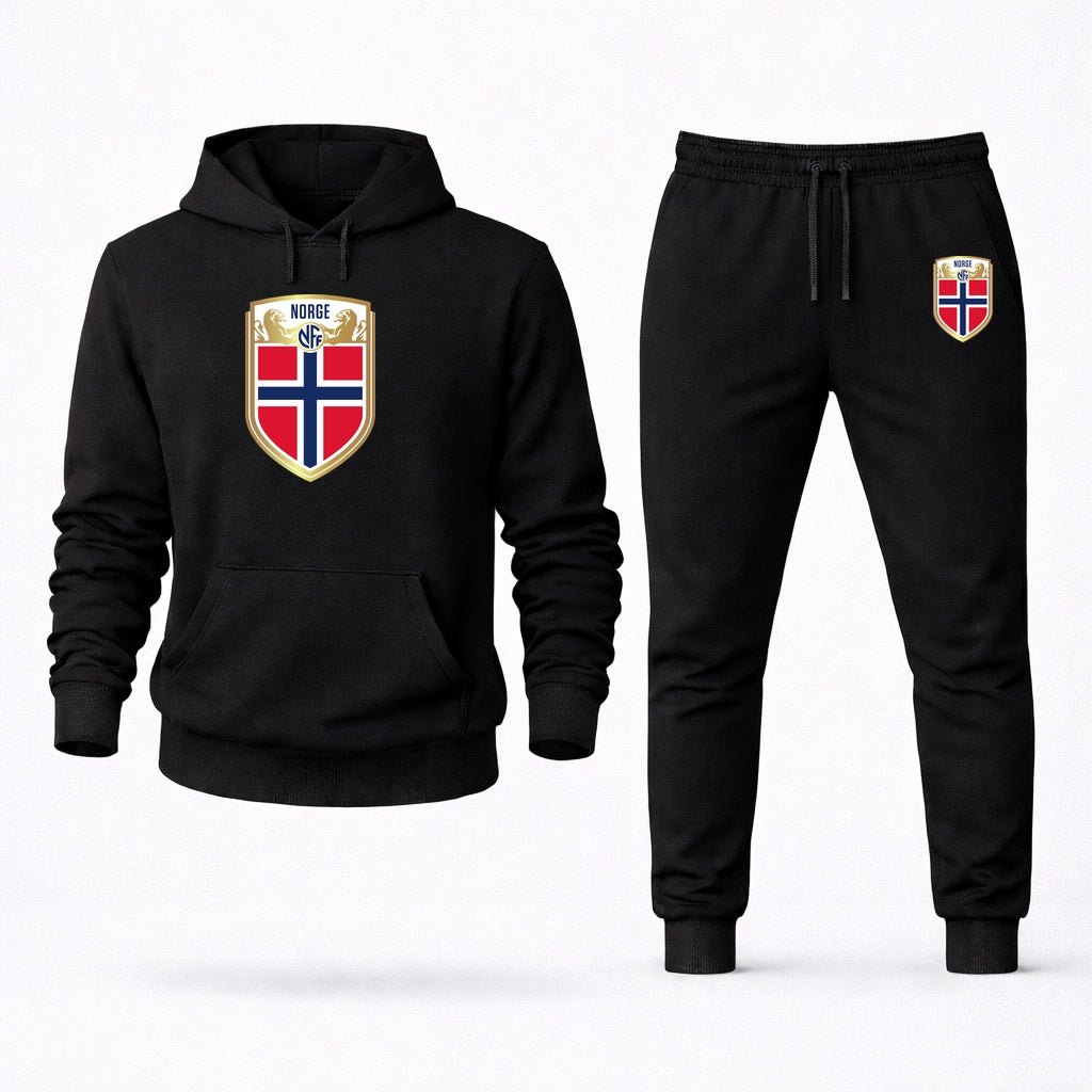 Men's Norway Soccer Hoodie and Joggers Set