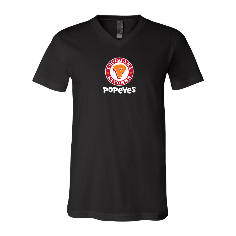 Men's Popeyes Louisiana Kitchen BELLA  CANVAS  Jersey V-Neck Tee