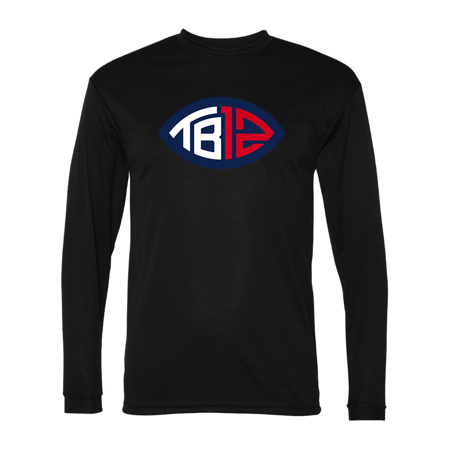 Men's Tom Brady 12 Polyester Long Sleeve T-Shirt