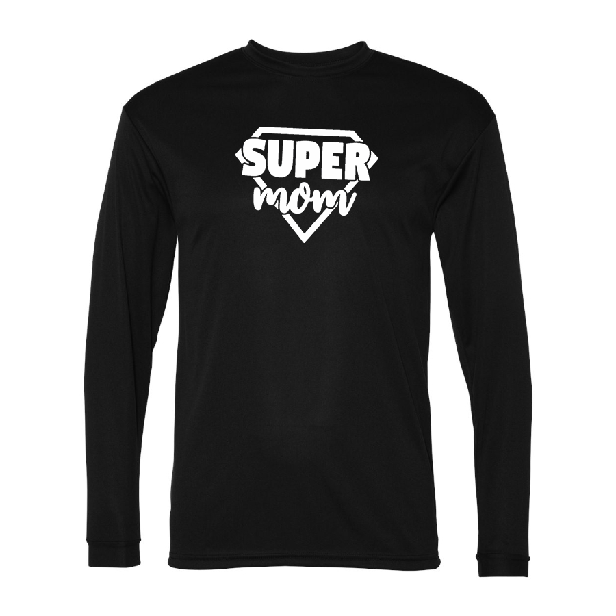 Men's  Super Mom Polyester Long Sleeve T-Shirt