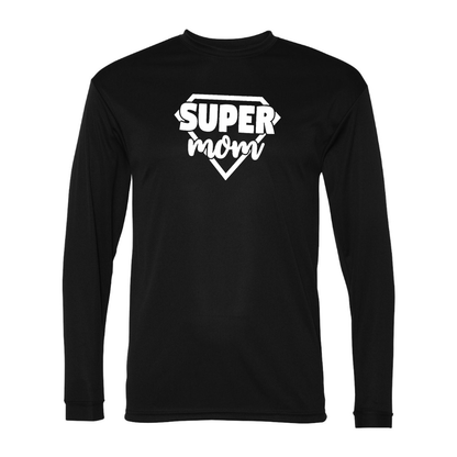 Men's  Super Mom Polyester Long Sleeve T-Shirt