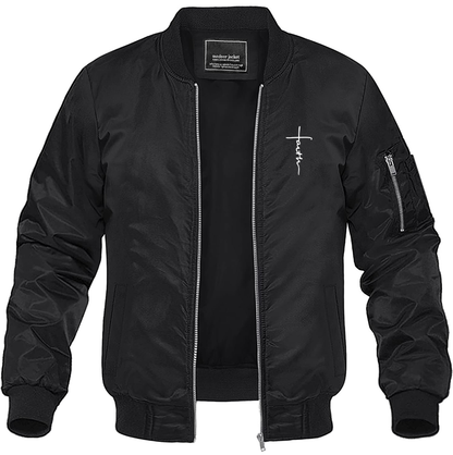 Men's Faith Lightweight Bomber Jacket Windbreaker Softshell Varsity Jacket