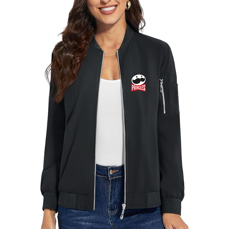 Women's Pringles Premium Bomber Jacket with Polished Detailing and Functional Sleeve Pocket Modern Luxury Outerwear)