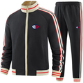 Men's Tom Brady 12 Premium Two-Piece Designer Tracksuit with Bold Striped Accents and Zippered Front Elevated Athletic Wear