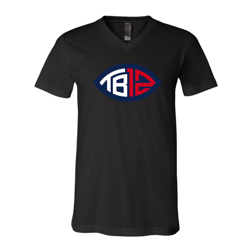 Men's Tom Brady 12 BELLA CANVAS Jersey V-Neck