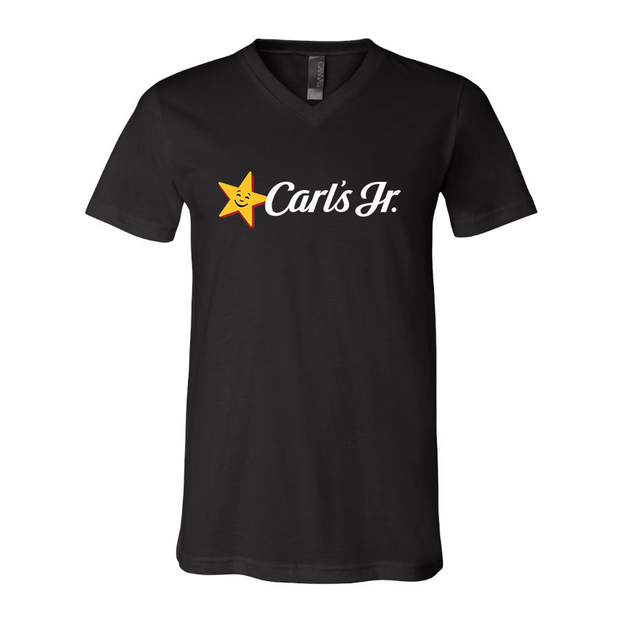 Men's Carl's Jr BELLA  CANVAS  Jersey V-Neck Tee