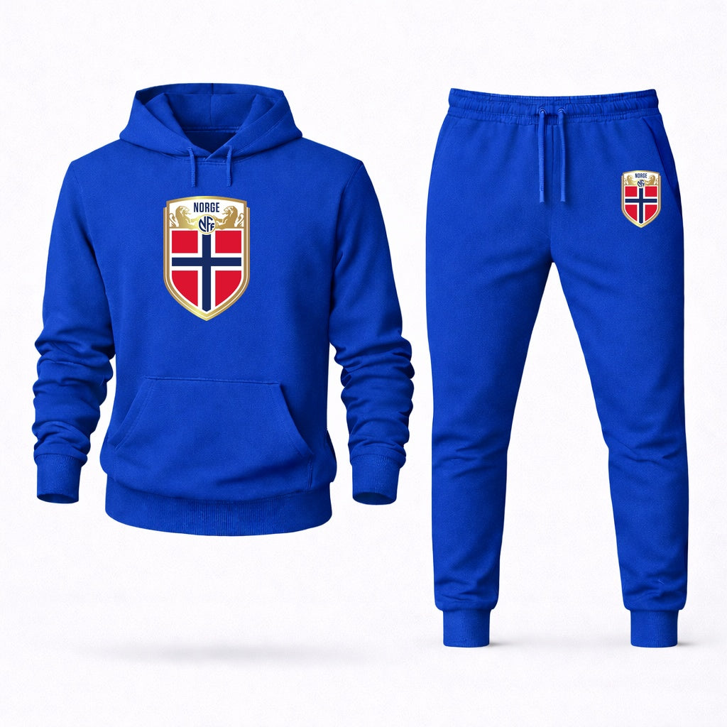 Men's Norway Soccer Hoodie and Joggers Set