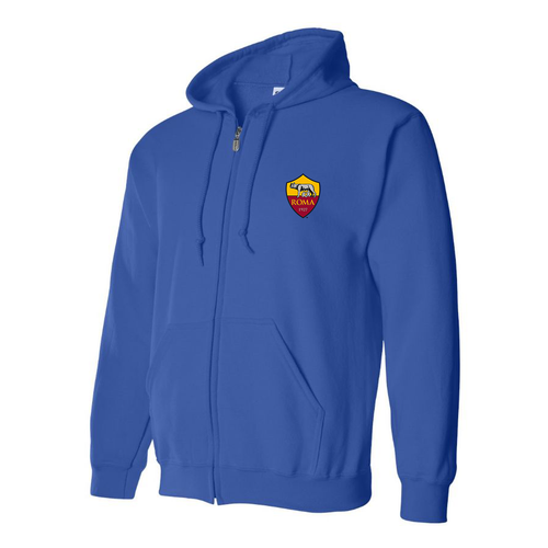 Men's AS Roma Zipper Hoodie Pullover Hoodie
