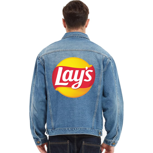 Men's Lays Vintage Distressed Denim Jacket Stylish Casual Jean Outerwear