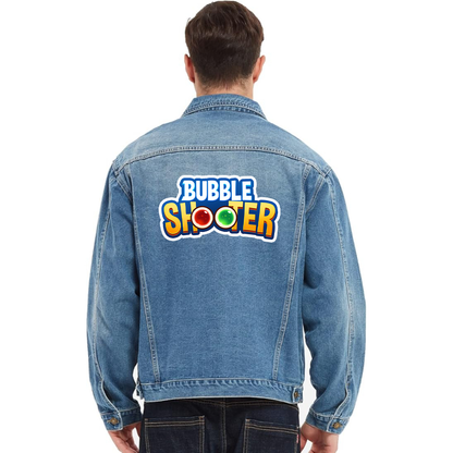 Men's Bubble Shooter Vintage Distressed Denim Jacket Stylish Casual Jean Outerwear