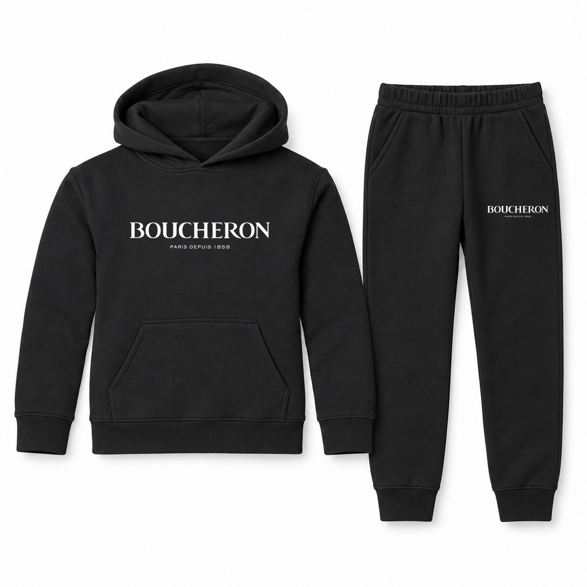 Boucheron youth hoodie and joggers set - Black - approved centered placement