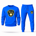 Milwaukee Brewers men's crewneck sweatshirt and joggers set in Azure