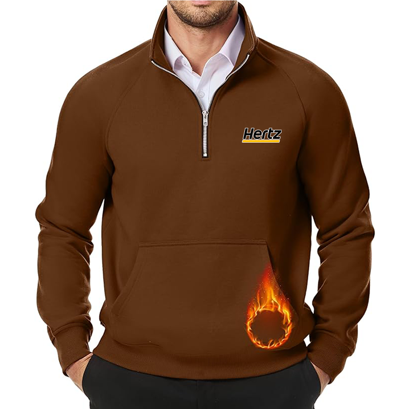 Men's Hertz JMIERR Quarter Zip Pullover Heavy Sweatshirts Warm Fleece Sweatshirt Polo