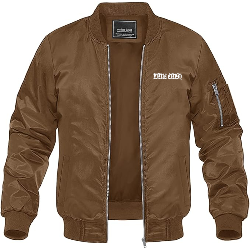 MAGNIVIT Men's Billie Eilish Lightweight Bomber Jacket Windbreaker Casual Fall Spring Outdoor Coat