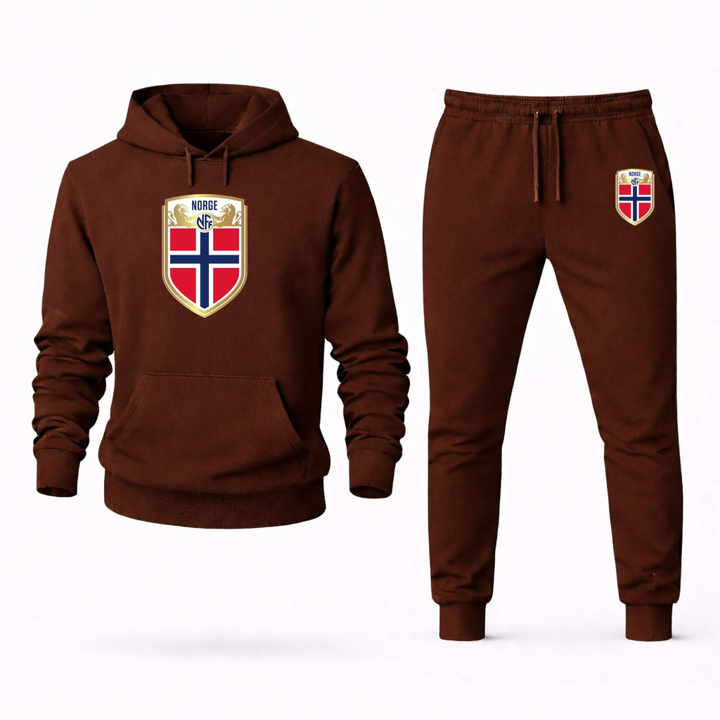 Men's Norway Soccer Hoodie and Joggers Set