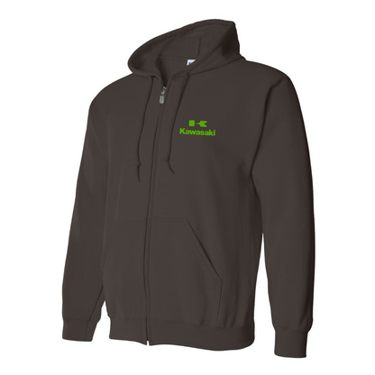 Men's Kawasaki Bike Motorcycle Zipper Hoodie