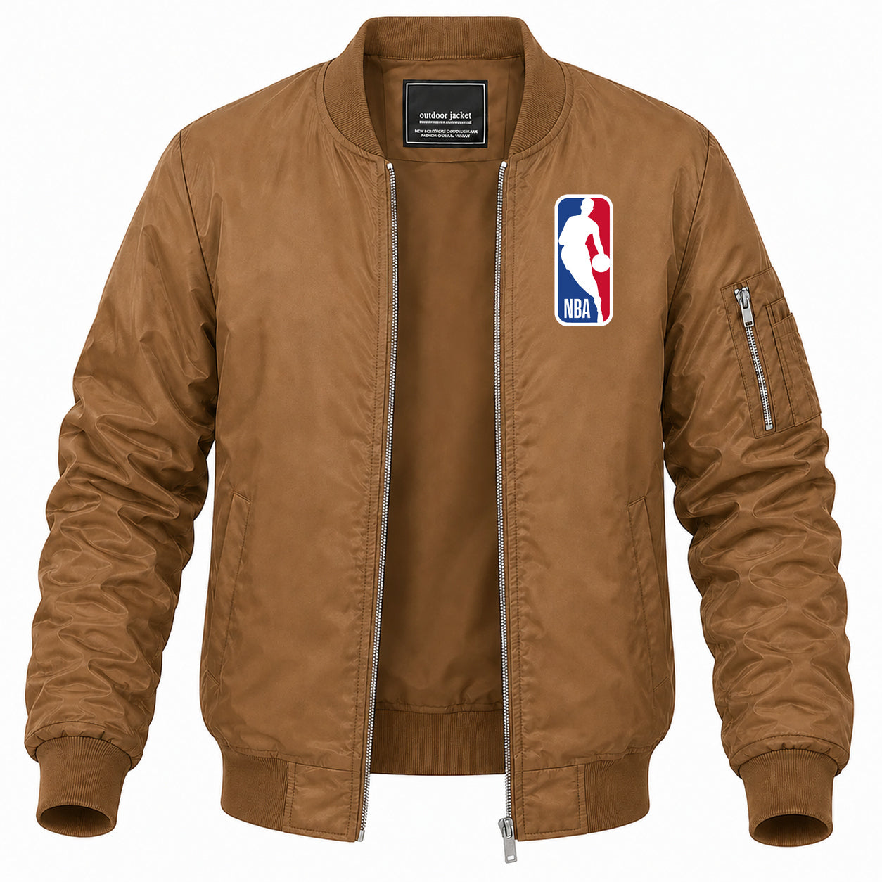 Men's NBA Lightweight Bomber Jacket Windbreaker Softshell Varsity Jacket Coat