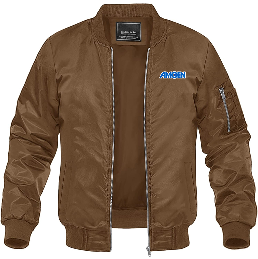 Men's Amgen Lightweight Bomber Jacket Windbreaker Softshell Varsity Jacket