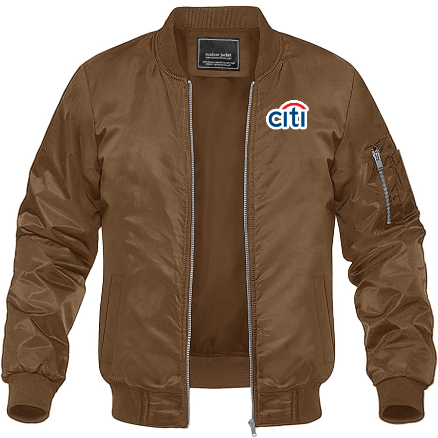 Men's Citi Bank Lightweight Bomber Jacket Windbreaker Softshell Varsity Jacket