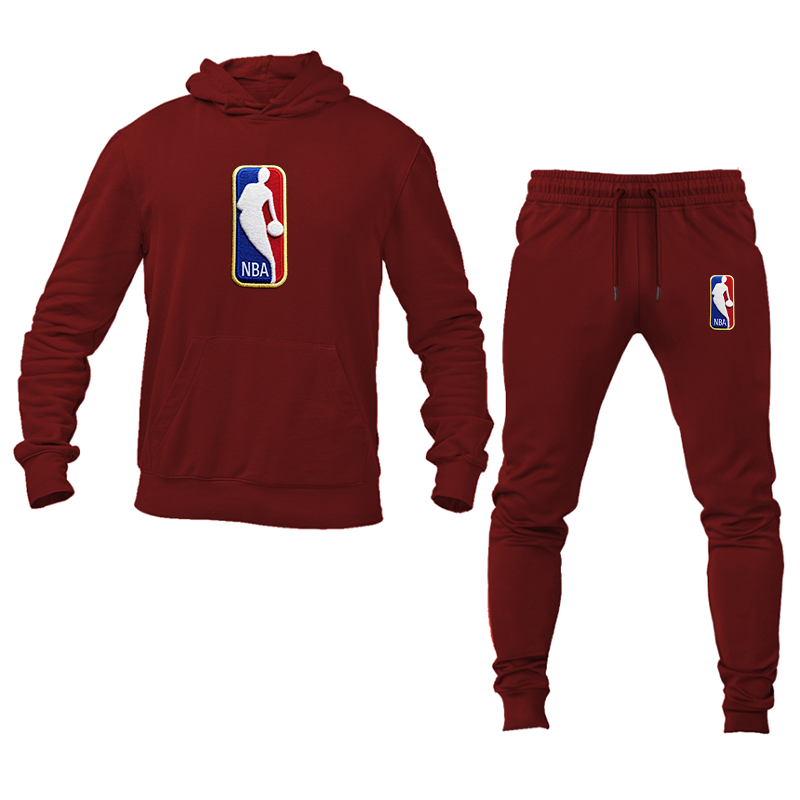 Men's NBA Embroidered Hoodie and Joggers Set