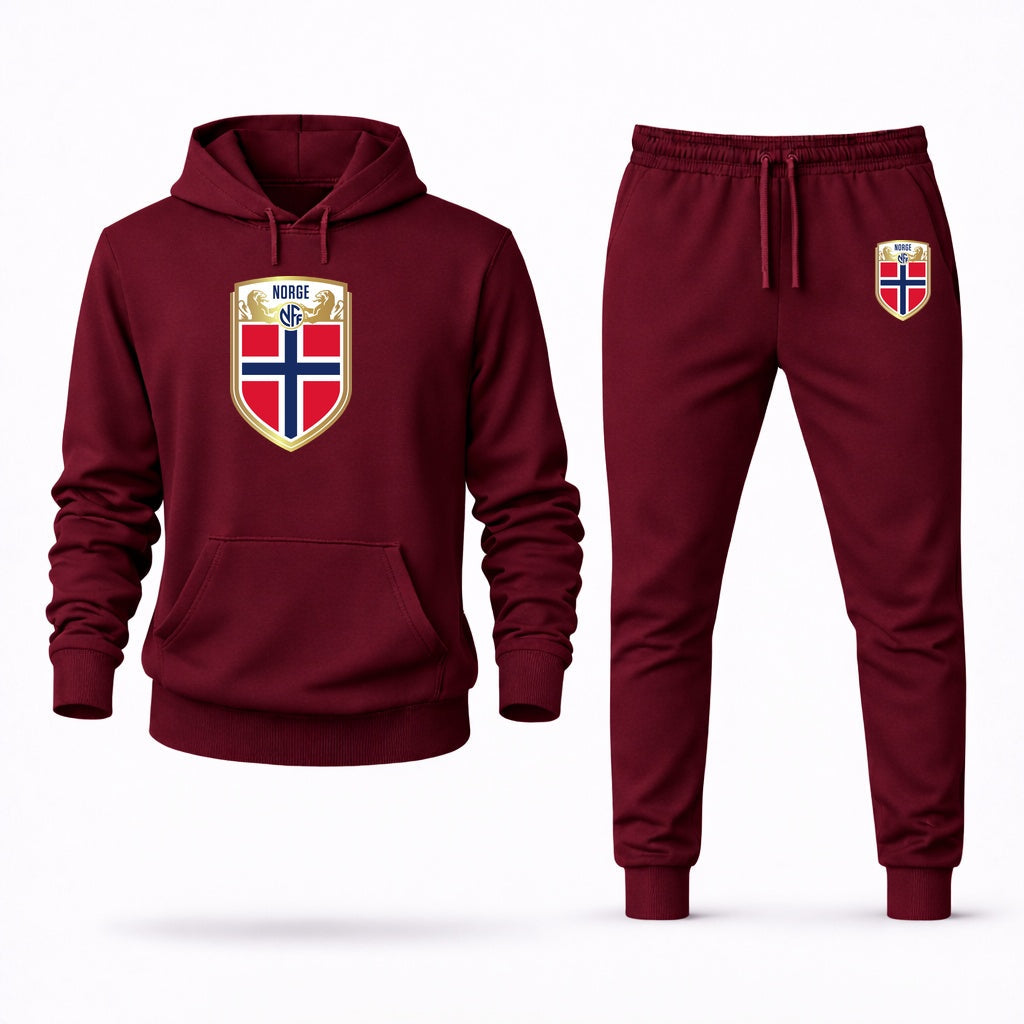 Men's Norway Soccer Hoodie and Joggers Set