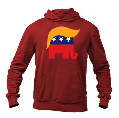 Men's Donald Trump Hair Elephant Pullover Hoodie