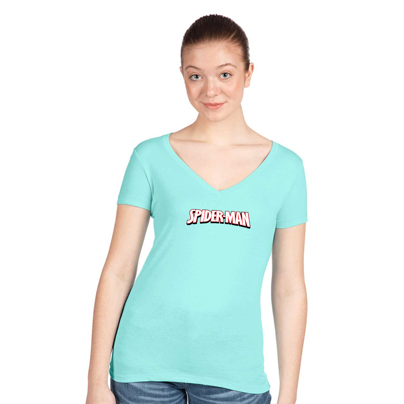 Women's Spider Man Next Level Ideal V-Neck T-Shirt