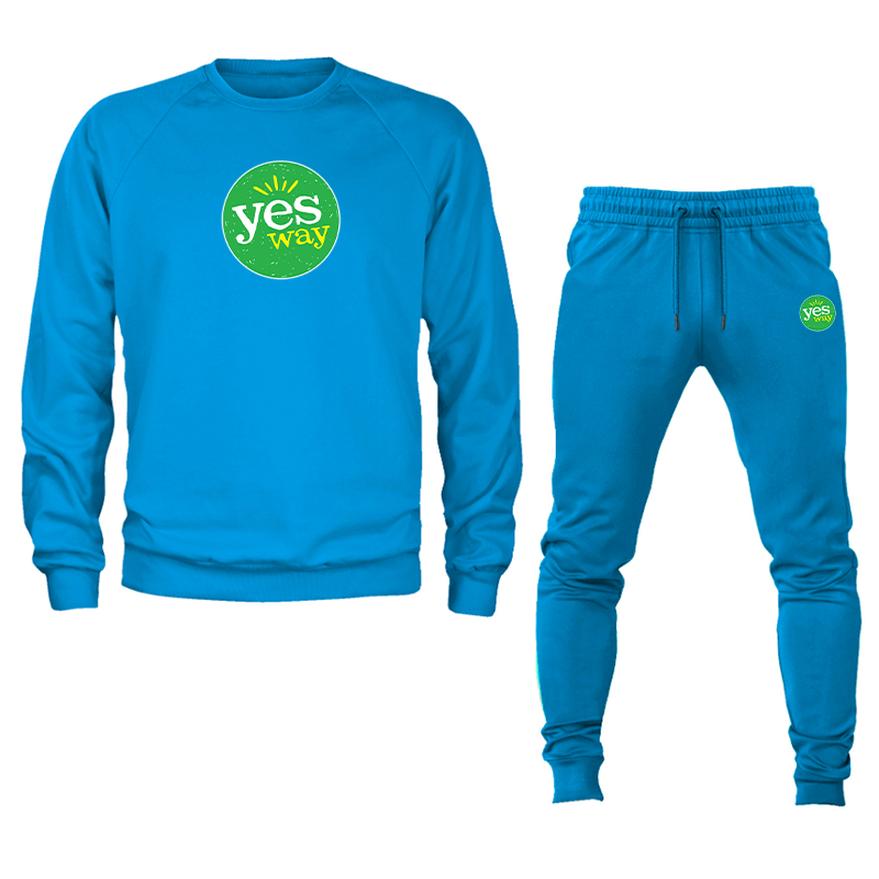 Men's Yes Way  Crewneck Sweatshirt Joggers Set
