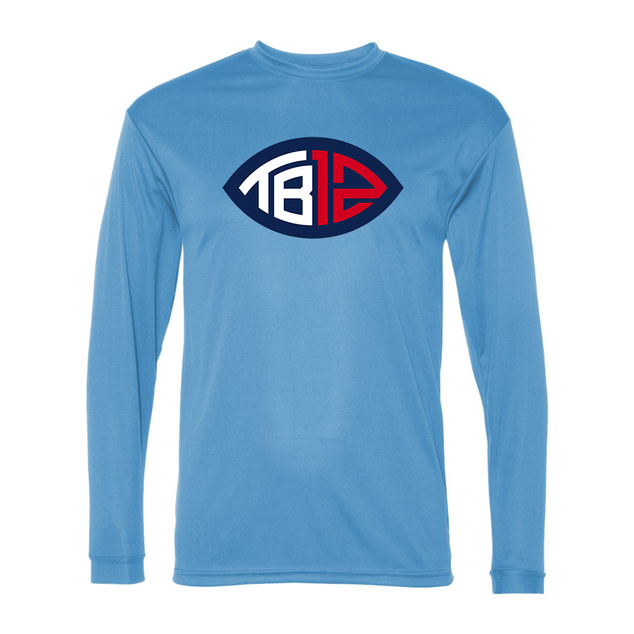 Men's Tom Brady 12 Polyester Long Sleeve T-Shirt